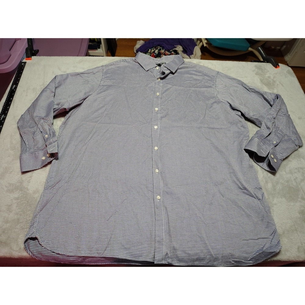 Murano Liquid Luxury Shirt Men 4XT Navy Long Sleeve Sleek Evening‎ Classic Soft